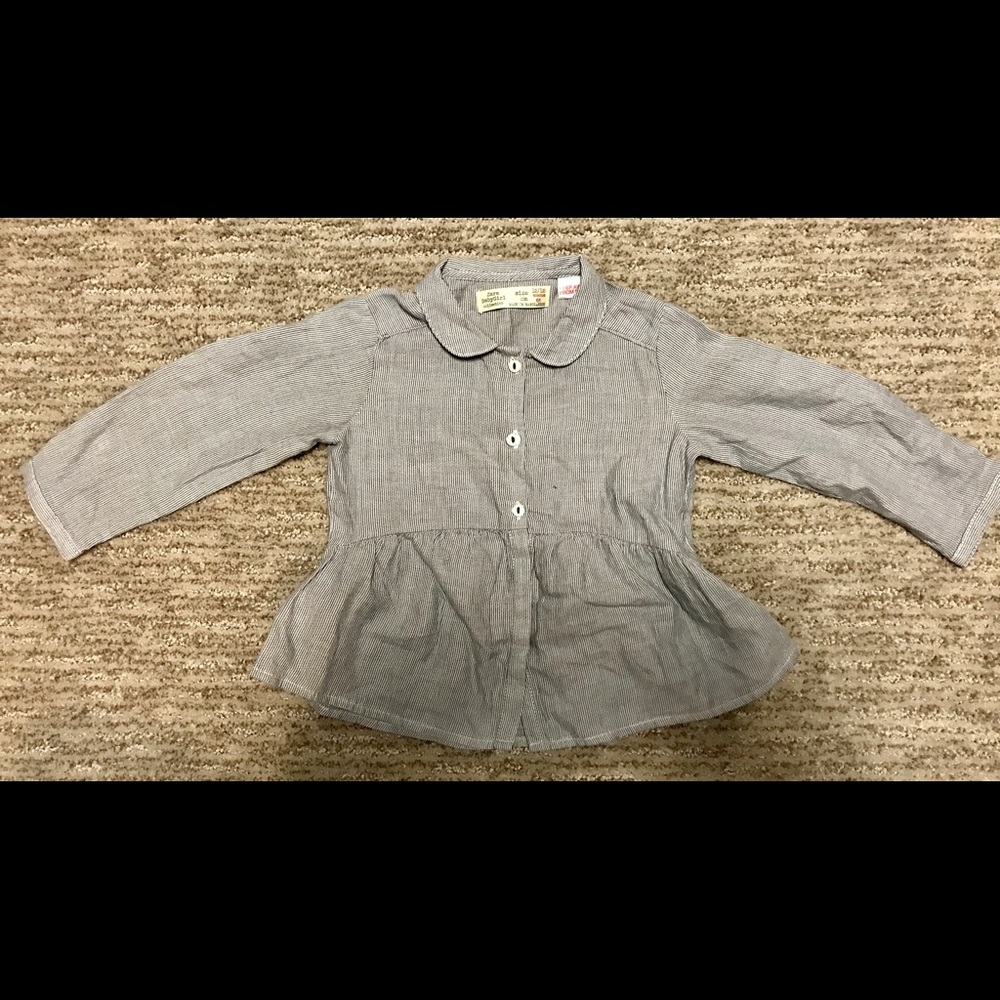 Zara toddler girls pin stripe button up blouse